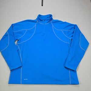 Starter Dri-Star Blue Quarter Zip Pullover Waffle-Knit Athletic Shirt Men's L G